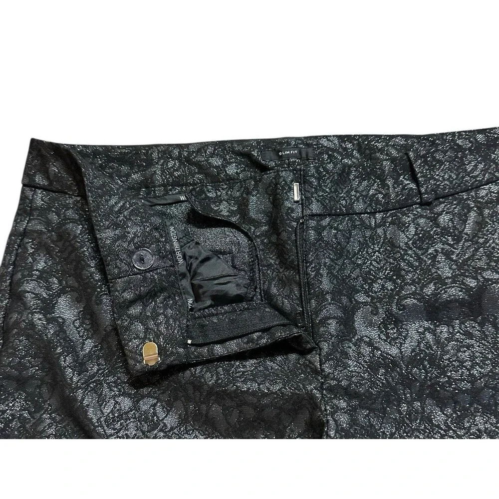 Y2K women's sparkle pants size 10 hearts floral Slim Fit stretchy Retro